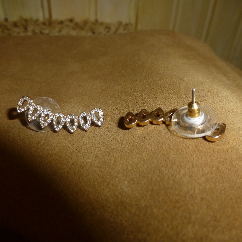 BaubleBar Pavé Droplet Ear Climbers
